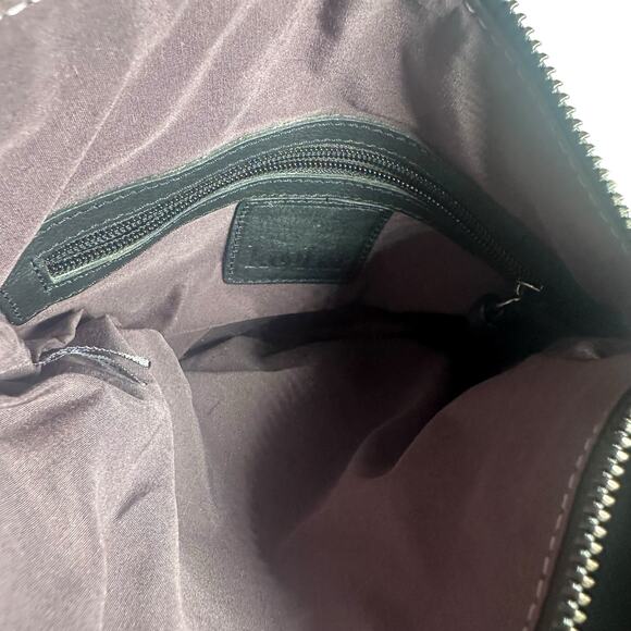 Kooba Black Leather Crossbody Bag Slouchy Zip Front Adjustable Strap Purse - Picture 5 of 10